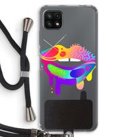 Lip Palette: Samsung Galaxy A22 5G Transparant Hoesje met koord