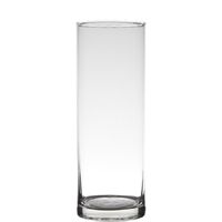 Transparante home-basics cylinder vorm vaas/vazen van glas 24 x 9 cm