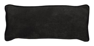WOOOD Sierkussen 'Bean' 30 x 70cm, Recycle leer, kleur Zwart
