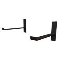 Massief stalen muurbeugel zwart 4 bij 26 cm en hoogte 15 cm - Set van 2 stuks