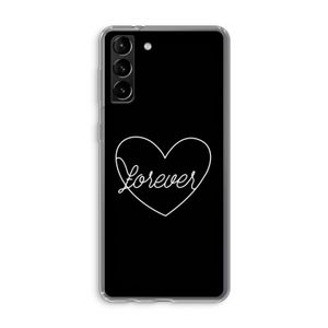 Forever heart black: Samsung Galaxy S21 Plus Transparant Hoesje