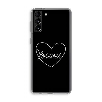Forever heart black: Samsung Galaxy S21 Plus Transparant Hoesje