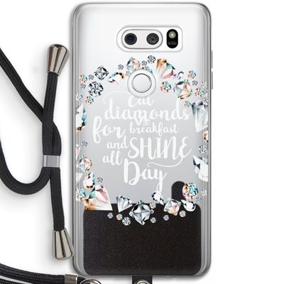 Diamonds: LG V30 Transparant Hoesje met koord