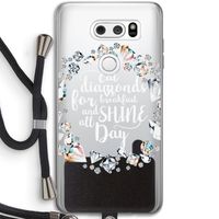 Diamonds: LG V30 Transparant Hoesje met koord