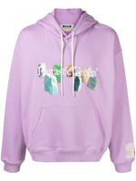 MSGM hoodie à slogan imprimé - Violet - thumbnail