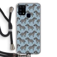 Zebra: Samsung Galaxy M31 Transparant Hoesje met koord