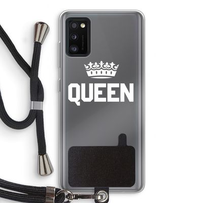 Queen zwart: Samsung Galaxy A41 Transparant Hoesje met koord
