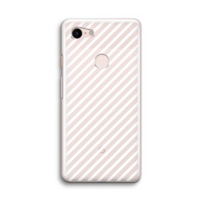 Strepen zwart-wit: Google Pixel 3 Transparant Hoesje