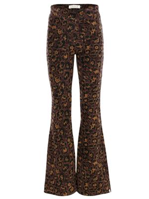 LOOXS Little winter velvet flare broek meisjes - bruin - luipaard