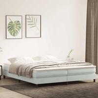 Boxspring met matras fluweel lichtgrijs 180x220 cm