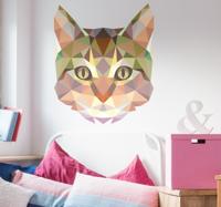 Sticker kat hoofd mozaïek