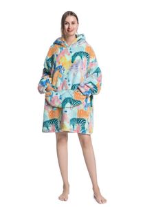 Fleece deken met capuchon - zebra's