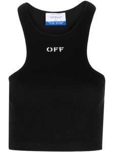 Off-White haut crop Off-Stamp nervuré - Noir