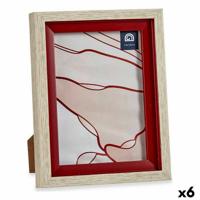 Fotolijsten 17 x 2 x 21,8 cm Kristal Rood Hout Bruin Plastic (6 Stuks)