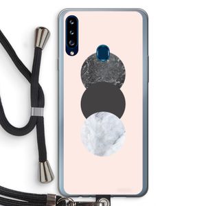 Marmeren cirkels: Samsung Galaxy A20s Transparant Hoesje met koord