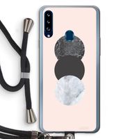 Marmeren cirkels: Samsung Galaxy A20s Transparant Hoesje met koord