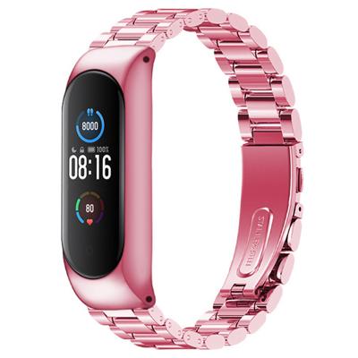Xiaomi Mi 3/4/5/6 Kralen Stalen Schakel Band - Mat Rose Rood