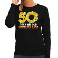 Funny emoticon sweater 50 Wel oud voor een kind zwart dames - thumbnail