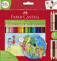 Faber Castell FC-201745 Kleurpotloden Driekant Children Of The World In Etui á 24+3 Stuks - thumbnail