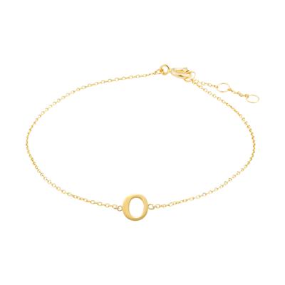 Minimalistische letter armband - 14K GOUD - Goud - O