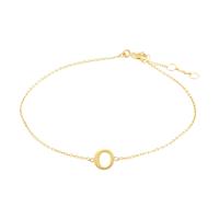 Minimalistische letter armband - 14K GOUD - Goud - O