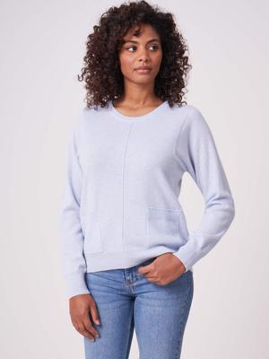 Trui met zakken van biologische cashmere