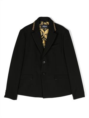 Versace Kids blazer boutonné à détails Greca - Noir
