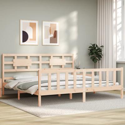 Bedframe zonder matras massief grenenhout 200x200 cm