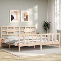Bedframe zonder matras massief grenenhout 200x200 cm
