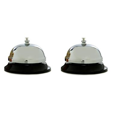 Cepewa ronde receptiebel / baliebel - 2x stuks - zilver - 8,5 cm - metaal