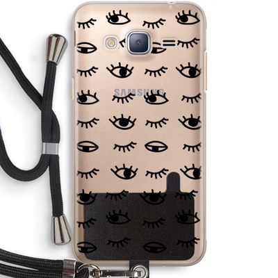 Eye pattern #2: Samsung Galaxy J3 (2016) Transparant Hoesje met koord
