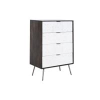Ladekast DKD Home Decor 70 x 40 x 105 cm Wit Donkerbruin Mangohout