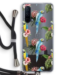 Kleurrijke papegaaien: OnePlus Nord CE 5G Transparant Hoesje met koord