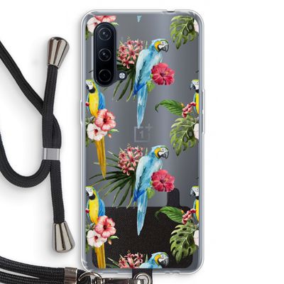 Kleurrijke papegaaien: OnePlus Nord CE 5G Transparant Hoesje met koord