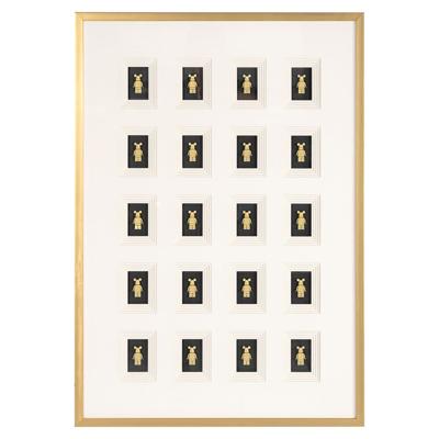Wall art Bear block 3D (Black/gold)