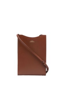 A.P.C. sac à bandoulière à logo imprimé - Marron