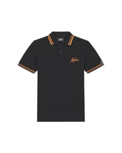 Malelions Signature Polo Kids Zwart/Oranje - Maat 128 - Kleur: Zwart | Soccerfanshop