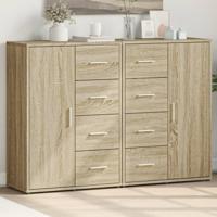 Dressoirs 2 st 60x31x84 cm bewerkt hout sonoma eikenkleurig