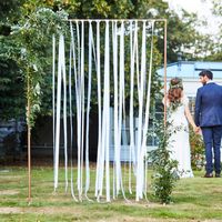 Ginger Ray BR-303 Botanical Wedding Witte Linten Backdrop