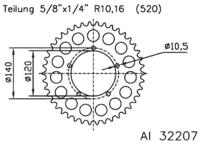ESJOT Chain wheel 520 42z alu silver