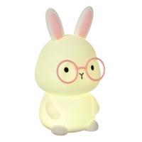 Lucide PINCHA RABBIT - Oplaadbare Nachtlamp Kinderkamer - Accu/Batterij - LED 3 StepDim - RGB - Wit | Essential