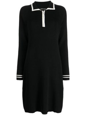 tout a coup robe-polo à bords rayés - Noir