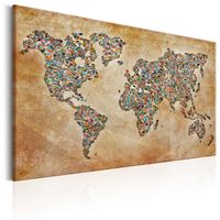 Schilderij -Wereldkaart , Briefkaarten van de Wereld
