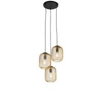 QAZQA Art Deco hanglamp goud 45 cm 3-lichts - Bliss Mesh