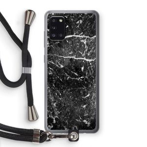 Zwart marmer: Samsung Galaxy A31 Transparant Hoesje met koord