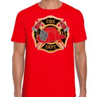 Brandweer logo verkleed t-shirt / outfit rood voor heren - thumbnail