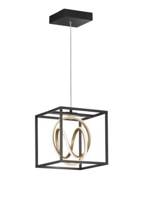 Fischer & Honsel Zwarte hanglampGisi met goud - 60913