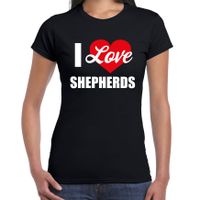 I love Shepherds honden Herder t-shirt zwart voor dames - thumbnail