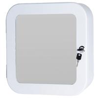 Bathroom Solutions Medicijnkastje - wit - met spiegel en slot - 32 x 32 cm