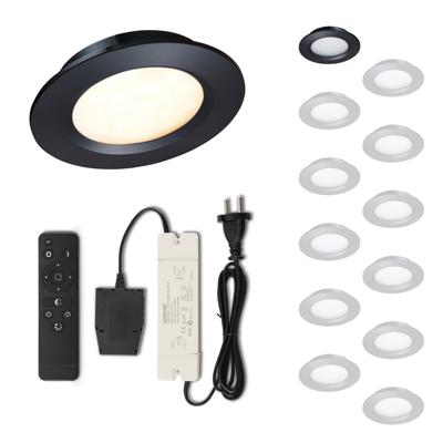 Set LED-inbouwspot met afstandsbediening Modena zwart 3W dimbaar 1-12 stuks